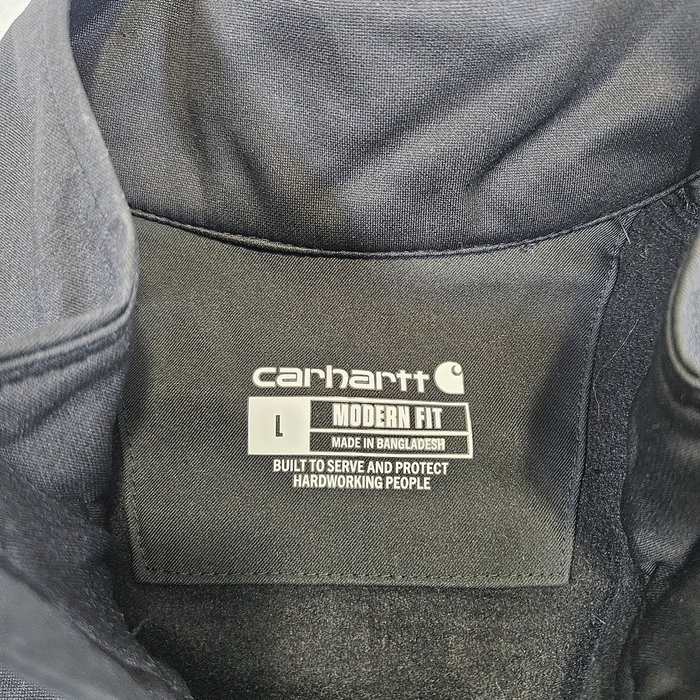 Carhartt Jacket Mens Large Black Veterinarian Logo Rugged Scrub Half Zip‎ - Picture 8 of 14
